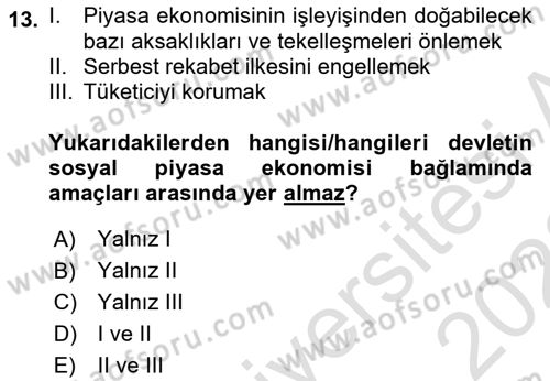 Anayasa Hukukuna Giriş Dersi 2022 - 2023 Yılı (Vize) Ara Sınavı 13. Soru