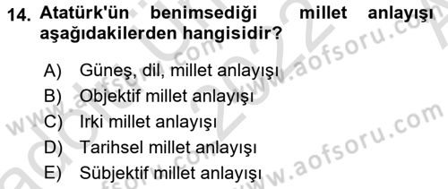 Anayasa Hukukuna Giriş Dersi 2022 - 2023 Yılı (Vize) Ara Sınavı 14. Soru