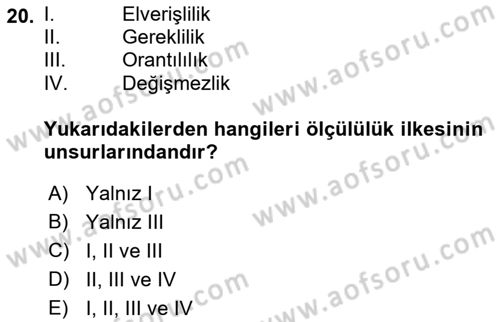 Anayasa Hukukuna Giriş Dersi 2022 - 2023 Yılı (Vize) Ara Sınavı 20. Soru