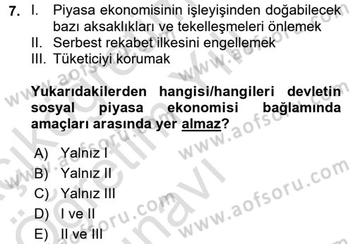 Anayasa Hukukuna Giriş Dersi 2022 - 2023 Yılı Yaz Okulu Sınavı 7. Soru