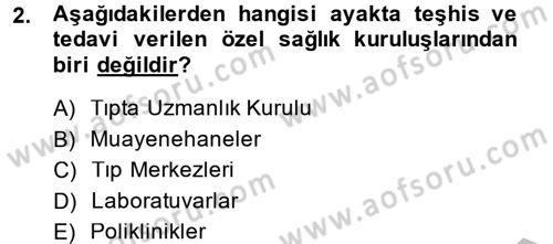 Sağlık Hukuku Dersi 2013 - 2014 Yılı (Vize) Ara Sınav Soruları 2. Soru
