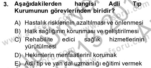 Sağlık Hukuku Dersi 2013 - 2014 Yılı (Vize) Ara Sınav Soruları 3. Soru