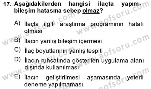 Sağlık Hukuku Dersi 2013 - 2014 Yılı (Final) Dönem Sonu Sınav Soruları 17. Soru