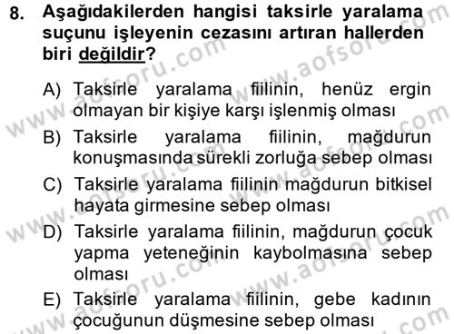 Sağlık Hukuku Dersi 2013 - 2014 Yılı (Final) Dönem Sonu Sınav Soruları 8. Soru