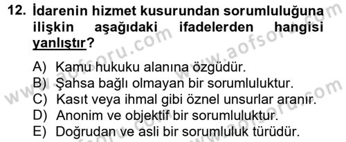 Sağlık Hukuku Dersi 2013 - 2014 Yılı Tek Ders Sınav Soruları 12. Soru