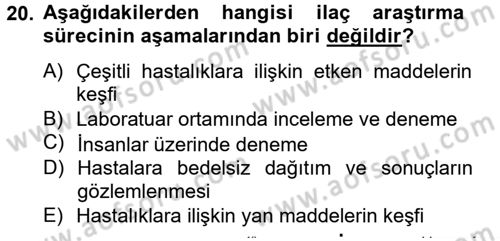 Sağlık Hukuku Dersi 2013 - 2014 Yılı Tek Ders Sınav Soruları 20. Soru