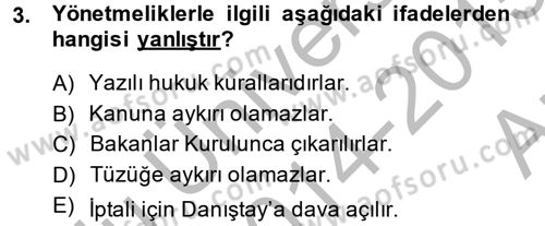 Sağlık Hukuku Dersi 2014 - 2015 Yılı (Vize) Ara Sınav Soruları 3. Soru
