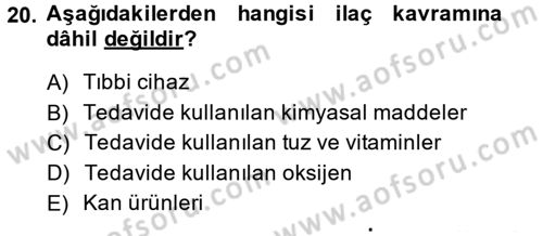 Sağlık Hukuku Dersi 2014 - 2015 Yılı (Final) Dönem Sonu Sınav Soruları 20. Soru
