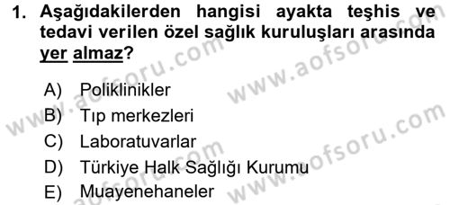 Sağlık Hukuku Dersi 2015 - 2016 Yılı (Final) Dönem Sonu Sınav Soruları 1. Soru