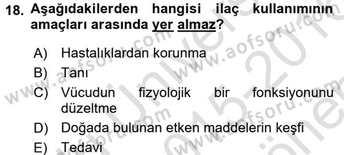 Sağlık Hukuku Dersi 2015 - 2016 Yılı (Final) Dönem Sonu Sınav Soruları 18. Soru
