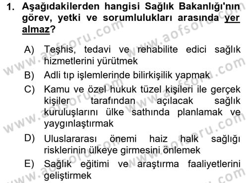 Sağlık Hukuku Dersi 2016 - 2017 Yılı 3 Ders Sınav Soruları 1. Soru
