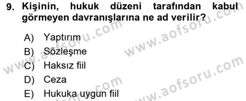 Sağlık Hukuku Dersi 2016 - 2017 Yılı 3 Ders Sınav Soruları 9. Soru