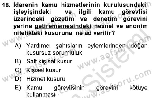 Sağlık Hukuku Dersi 2016 - 2017 Yılı (Final) Dönem Sonu Sınav Soruları 18. Soru