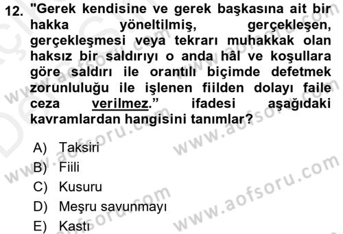 Sağlık Hukuku Dersi 2017 - 2018 Yılı 3 Ders Sınav Soruları 12. Soru
