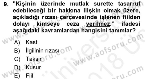 Sağlık Hukuku Dersi 2017 - 2018 Yılı 3 Ders Sınav Soruları 9. Soru