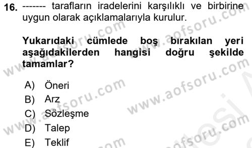 Sağlık Hukuku Dersi 2017 - 2018 Yılı (Vize) Ara Sınav Soruları 16. Soru