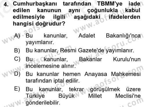 Sağlık Hukuku Dersi 2017 - 2018 Yılı (Vize) Ara Sınav Soruları 4. Soru