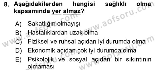Sağlık Hukuku Dersi 2017 - 2018 Yılı (Vize) Ara Sınav Soruları 8. Soru
