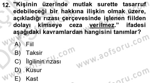 Sağlık Hukuku Dersi 2018 - 2019 Yılı 3 Ders Sınav Soruları 12. Soru
