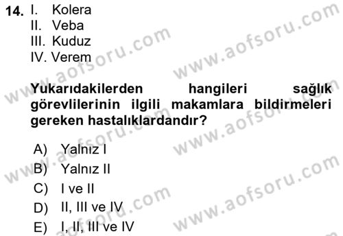 Sağlık Hukuku Dersi 2018 - 2019 Yılı 3 Ders Sınav Soruları 14. Soru