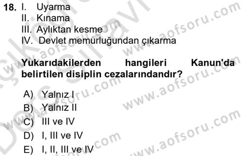 Sağlık Hukuku Dersi 2018 - 2019 Yılı 3 Ders Sınav Soruları 18. Soru