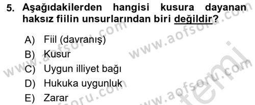 Sağlık Hukuku Dersi 2018 - 2019 Yılı 3 Ders Sınav Soruları 5. Soru