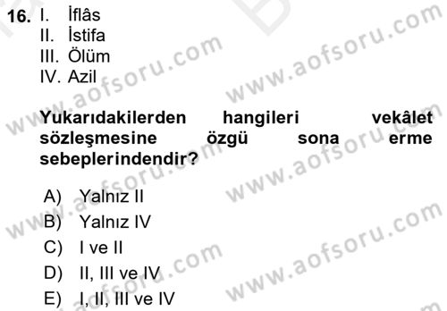 Sağlık Hukuku Dersi 2018 - 2019 Yılı (Vize) Ara Sınav Soruları 16. Soru
