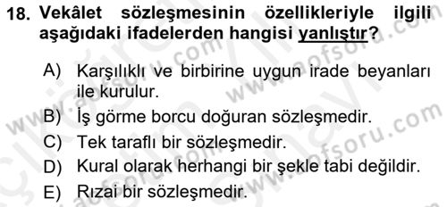 Sağlık Hukuku Dersi 2018 - 2019 Yılı (Vize) Ara Sınav Soruları 18. Soru