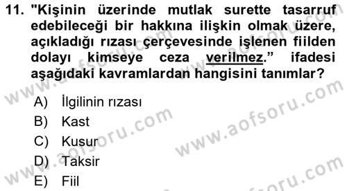 Sağlık Hukuku Dersi 2018 - 2019 Yılı (Final) Dönem Sonu Sınav Soruları 11. Soru