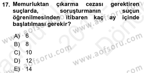 Sağlık Hukuku Dersi 2018 - 2019 Yılı (Final) Dönem Sonu Sınav Soruları 17. Soru