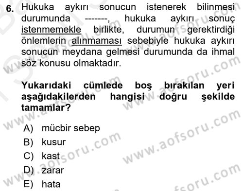 Sağlık Hukuku Dersi 2018 - 2019 Yılı (Final) Dönem Sonu Sınav Soruları 6. Soru