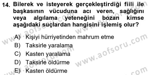 Sağlık Hukuku Dersi 2018 - 2019 Yılı Yaz Okulu Sınav Soruları 14. Soru