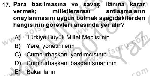 Sağlık Hukuku Dersi 2018 - 2019 Yılı Yaz Okulu Sınav Soruları 17. Soru