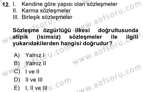 Sağlık Hukuku Dersi 2021 - 2022 Yılı (Vize) Ara Sınavı 12. Soru