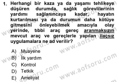 Sağlık Hukuku Dersi 2021 - 2022 Yılı Yaz Okulu Sınav Soruları 1. Soru