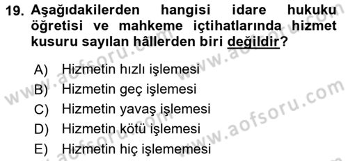 Sağlık Hukuku Dersi 2021 - 2022 Yılı Yaz Okulu Sınav Soruları 19. Soru