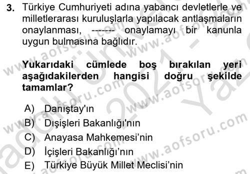 Sağlık Hukuku Dersi 2021 - 2022 Yılı Yaz Okulu Sınav Soruları 3. Soru