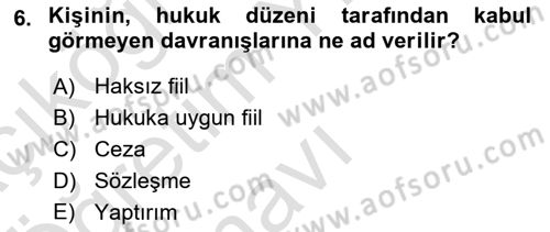 Sağlık Hukuku Dersi 2021 - 2022 Yılı Yaz Okulu Sınav Soruları 6. Soru