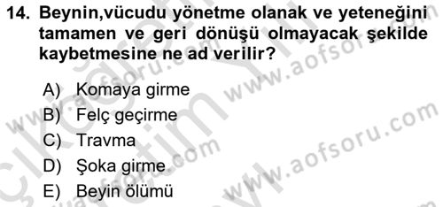 Sağlık Hukuku Dersi 2022 - 2023 Yılı Yaz Okulu Sınavı 14. Soru