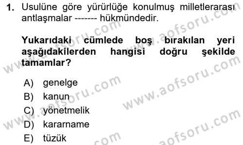 Sağlık Hukuku Dersi 2023 - 2024 Yılı (Vize) Ara Sınav Soruları 1. Soru