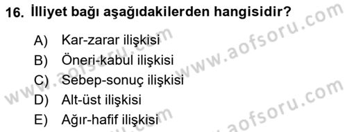 Sağlık Hukuku Dersi 2023 - 2024 Yılı (Vize) Ara Sınav Soruları 16. Soru