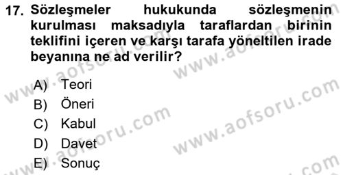 Sağlık Hukuku Dersi 2023 - 2024 Yılı (Vize) Ara Sınav Soruları 17. Soru