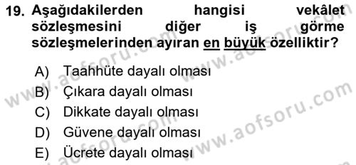 Sağlık Hukuku Dersi 2023 - 2024 Yılı (Vize) Ara Sınav Soruları 19. Soru