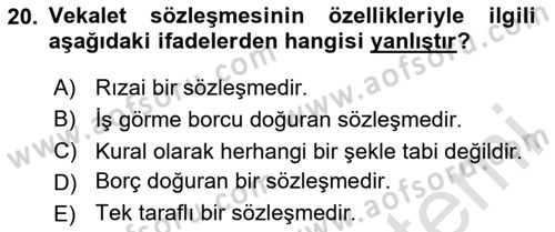 Sağlık Hukuku Dersi 2023 - 2024 Yılı (Vize) Ara Sınav Soruları 20. Soru