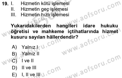 Sağlık Hukuku Dersi 2023 - 2024 Yılı (Final) Dönem Sonu Sınav Soruları 19. Soru
