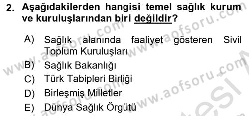 Sağlık Hukuku Dersi 2023 - 2024 Yılı Yaz Okulu Sınav Soruları 2. Soru
