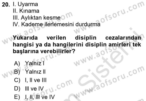 Sağlık Hukuku Dersi 2023 - 2024 Yılı Yaz Okulu Sınav Soruları 20. Soru
