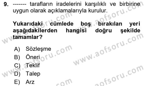 Sağlık Hukuku Dersi 2023 - 2024 Yılı Yaz Okulu Sınav Soruları 9. Soru