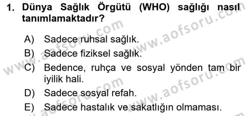 Sağlık Hukuku Dersi 2024 - 2025 Yılı (Vize) Ara Sınav Soruları 1. Soru