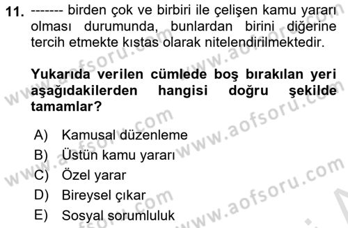 Sağlık Hukuku Dersi 2024 - 2025 Yılı (Vize) Ara Sınav Soruları 11. Soru